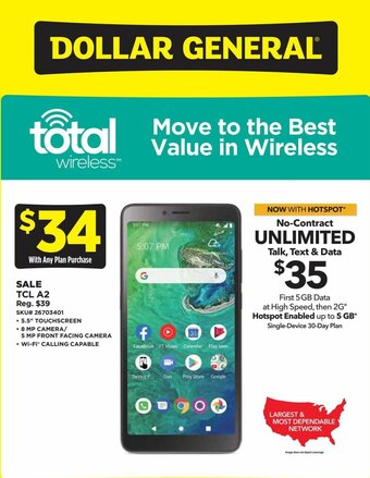 Dollar General TCL A2 offer