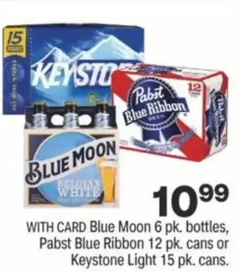 CVS Blue Moon 6 pk. Bottles Pabst Blue Ribbon 12 Pk. Cans Or Keystone Light 15 Pk. Cans offer