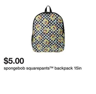 Five Below Spongebob squarepants™ backpack 15in offer