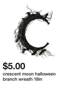 Five Below Crescent moon halloween branch wreath 18in offer