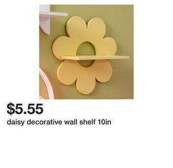Five Below Daisy decorative wall shelf 10in offer