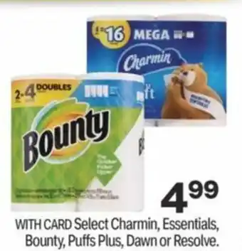 CVS Charmin, Essentials, Bounty, Puffs Plus, Dawn Or Resolve offer