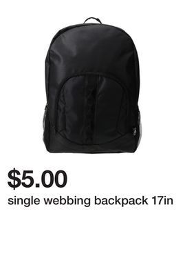 Five Below Single webbing backpack 17in offer