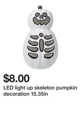 Five Below Led light up skeleton pumpkin decoration 15.35in offer