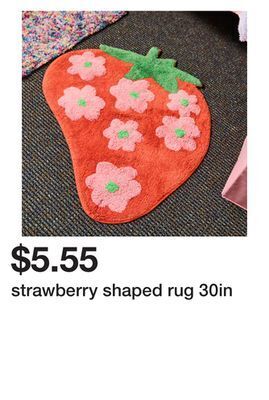Five Below Strawberry shaped rug 30in offer