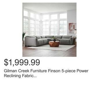 Costco Gilman creek furniture finson 5-piece power reclining fabric sectional with 3 power headrests offer