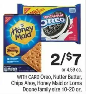 CVS Oreo, Nutter Butter, Chips Ahoy, Honey Maid Or Lorna Doone Family Size 10-20 oz offer