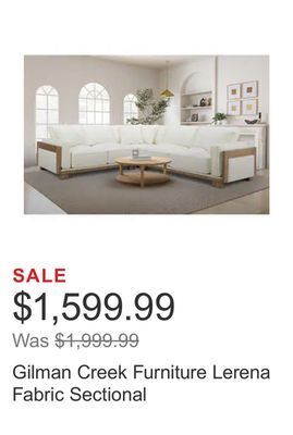 Costco Gilman creek furniture lerena fabric sectional offer