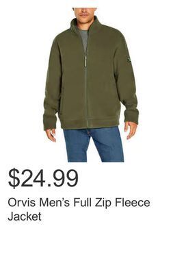 Costco Orvis men's full zip fleece jacket offer
