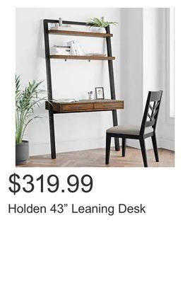 Costco Holden 43 leaning desk offer