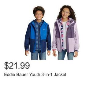 Costco Eddie bauer youth 3-in-1 jacket offer