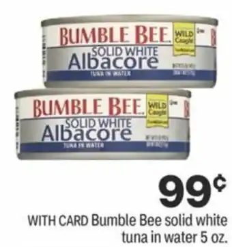 CVS Bumble Bee Solid White Tuna In Water 5 oz offer