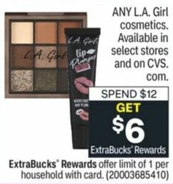 CVS L.A. Girl Cosmetics offer