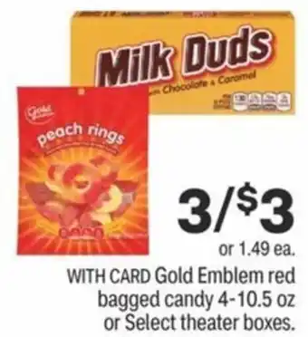 CVS Gold Emblem Red Bagged Candy 4-10.5 oz Or Select Theater Boxes offer