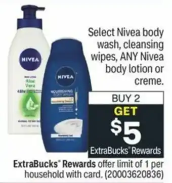 CVS Nivea Body Wash, Cleansing Wipes, Any Nivea Body Lotion Or Creme offer