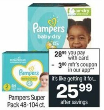 CVS Pampers Super Pack 48-104 ct offer