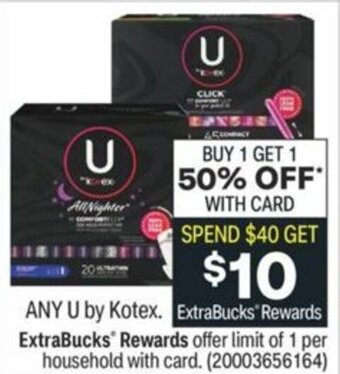 CVS U By Kotex offer