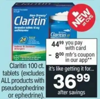 CVS Claritin 100 ct. Tablets offer