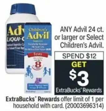 CVS Advil Or Larger or Children's Advil offer