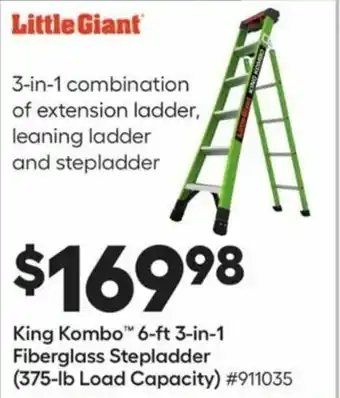 Lowe's King Kombo Fiberglass Stepladder (375-lb Load Capacity) 911035 offer