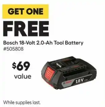 Lowe's Bosch 18-Volt 2.0-Ah Tool Battery 505808 offer