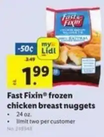 Lidl Fast Fixin Frozen Chicken Breast Nuggets 24 oz offer