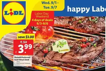 Lidl Rastelli Preffered Beef Ribeye Steak 10 oz offer