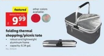 Lidl Folding Thermal Shopping/Picnic Tote offer