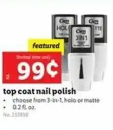 Lidl Top Coat Nail Polish offer