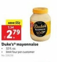 Lidl Duke's Mayonnaise offer