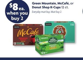 Family Dollar Green mountain, mccafé, or donut shop k-cups offer