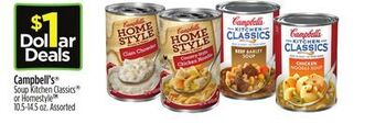 Dollar General Campbell's® soupkitchen classics® or homestyle offer