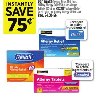 Dollar General Dg health or rexall offer