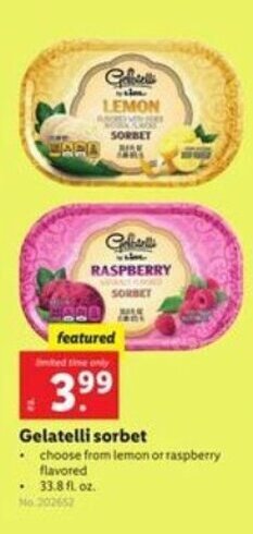 Lidl Gelatelli Sorbet offer