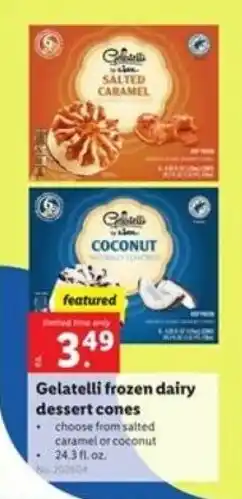Lidl Gelatelli Frozen Dairy Dessert Cone offer