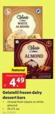 Lidl Gelatelli Frozen Dairy Dessert Bars offer