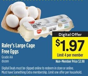 Raley's Raley's Large Cage Free Eggs offer