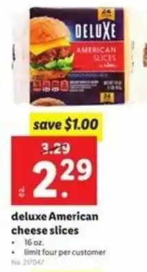 Lidl Deluxe American Cheese Slices 16 oz offer