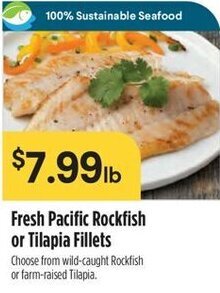 Raley's Fresh Pacific Rockfish or Tilapia Fillets offer