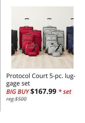 JC Penney Protocol court 5-pc. luggage set offer