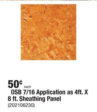 The Home Depot Osb 7/16 application as 4ft. x 8 ft. sheathing panel offer