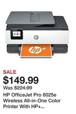 Office Depot Hp officejet pro 8025e wireless all-in-one color printer with hp+ (1k7k3a) offer