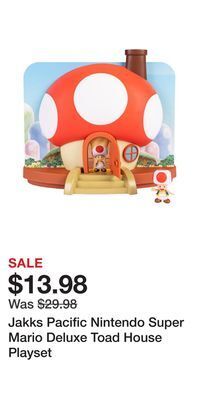 Game Stop Jakks pacific nintendo super mario deluxe toad house playset offer