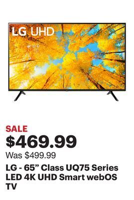 Best Buy Lg - 65 class uq75 series led 4k uhd smart webos tv offer