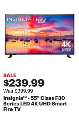 Best Buy Insignia™ - 55 class f30 series led 4k uhd smart fire tv offer