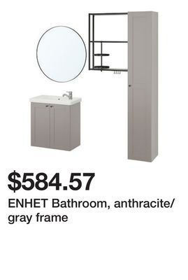 Ikea Enhet bathroom, anthracite/gray frame offer