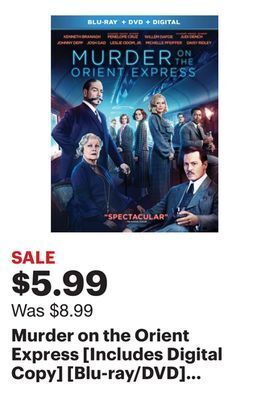 Best Buy Murder on the orient express [includes digital copy] [blu-ray/dvd] [2017] offer