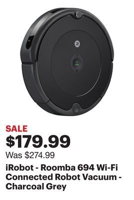 Best Buy Irobot - roomba 694 wi-fi connected robot vacuum - charcoal grey offer