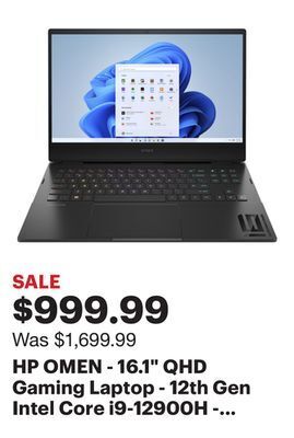 Best Buy Hp omen - 16.1 qhd gaming laptop - 12th gen intel core i9-12900h - 16gb memory - nvidia geforce rtx 3060 laptop gpu - 1tb ssd offer
