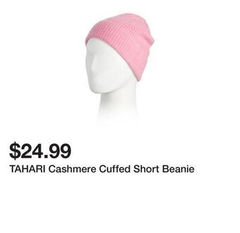 Marshalls Tahari cashmere cuffed short beanie offer